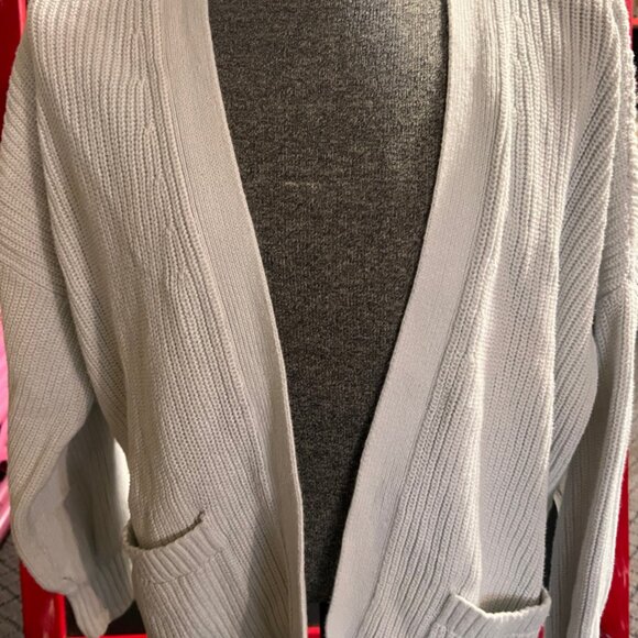Hollister Women Small Cream Sweater Open Front‎ Cottage Pocket Cardigan  (GS2) - Picture 1 of 5